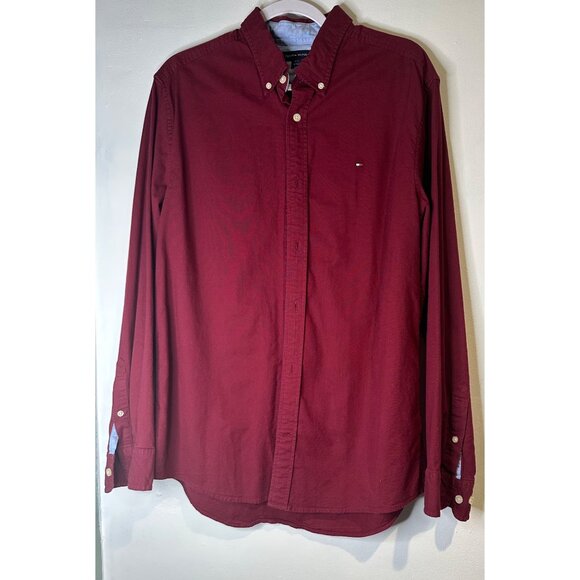 Tommy Hilfiger Men's Button-Down Shirt Size L Cotton Casual Classic Fit - Picture 1 of 7